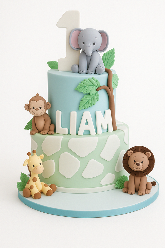 Mini Safari Animals Cake