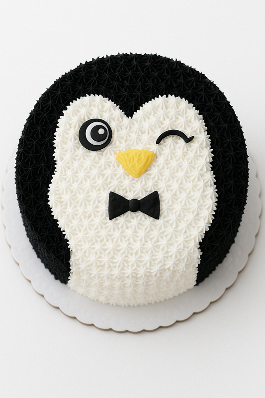 Winking Tuxedo Penguin Cake