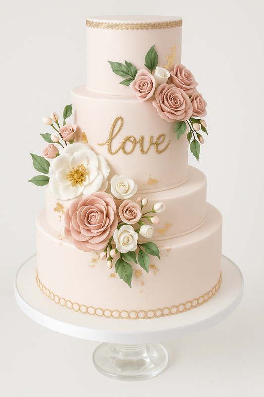 Petals of Love Tiered Anniversary Cake