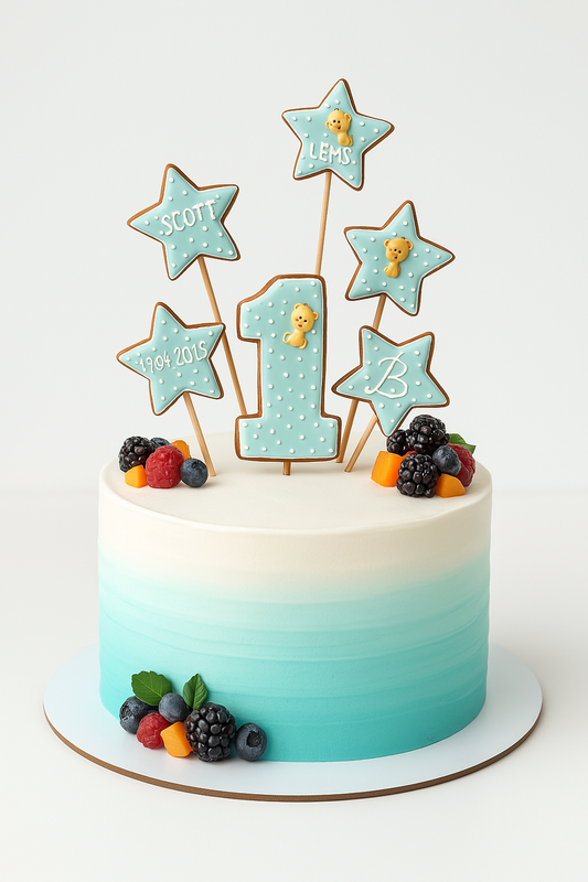 Starry First Birthday Cake