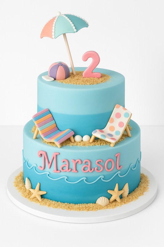 Beach Day Birthday Cake