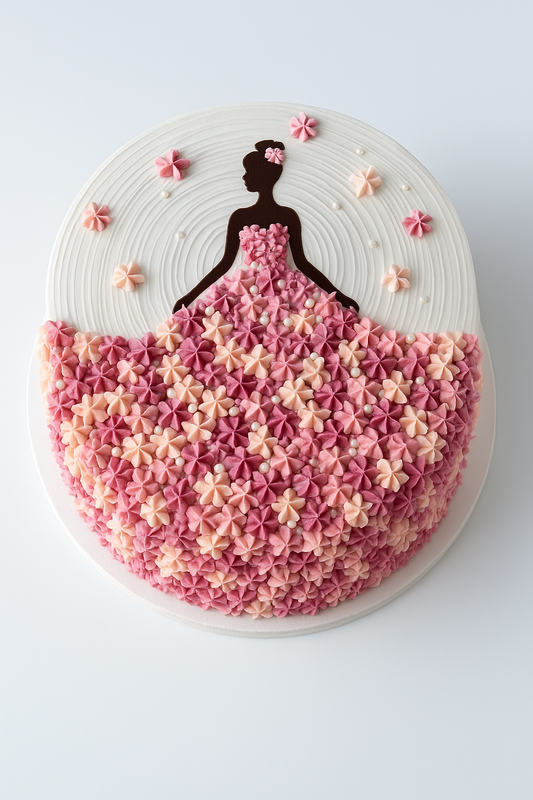 Buttercream Princess Silhouette Cake