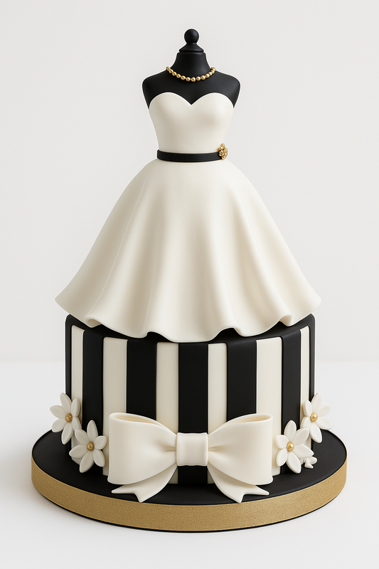 Chic gown-inspired cake
