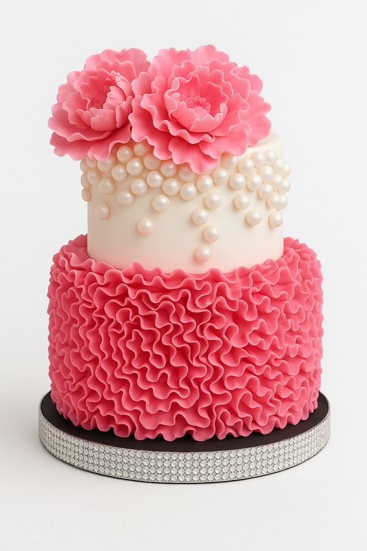 Romantic Pink Ruffle Cake
