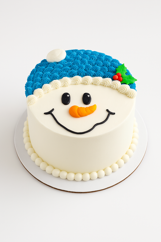 Smiling Snowman Christmas Cake