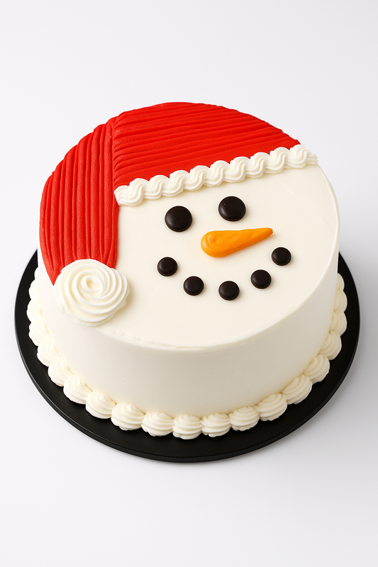 Snowman Face Christmas Cake