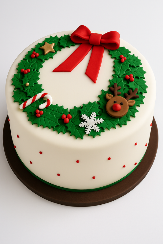 Festive Wreath Christmas Cake