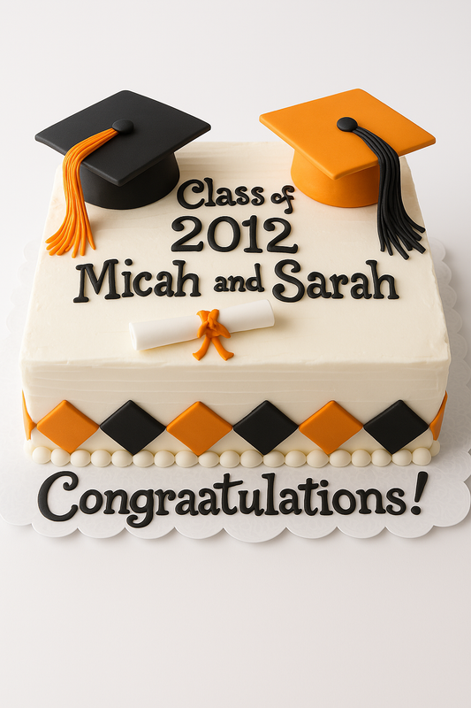Dual Graduation Celebration Cake