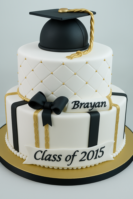 Elegant Graduation Tier Cake