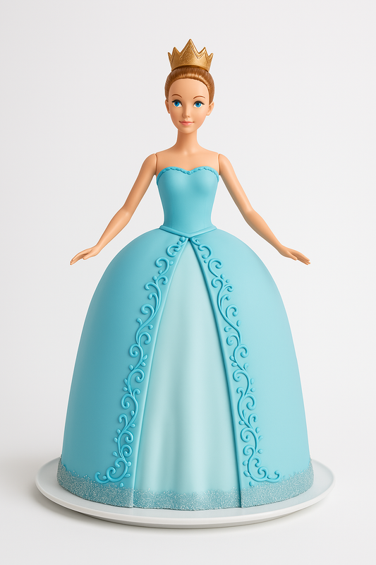 Blue Princess Crown Cake