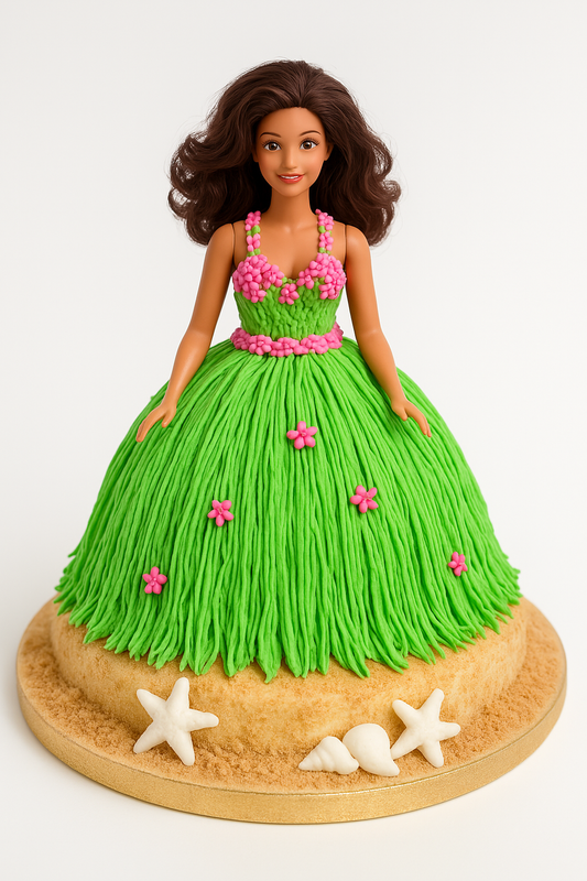 luau-themed Doll Cake