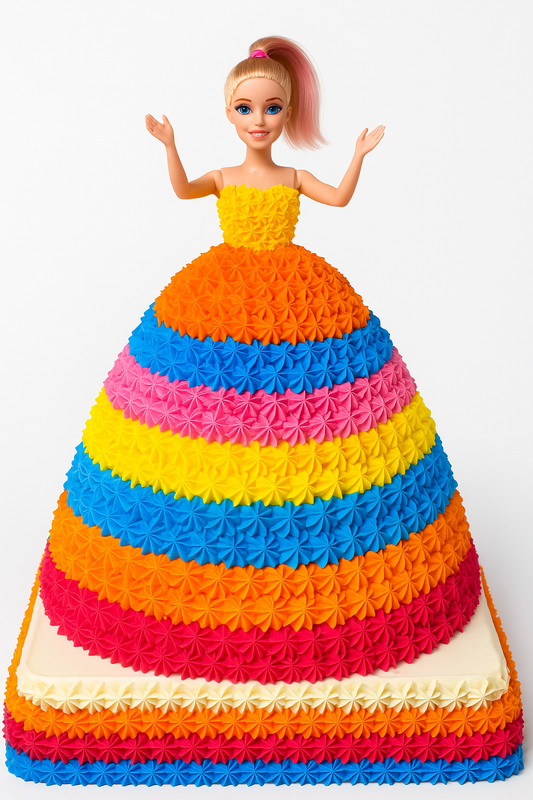 Vibrant Buttercream Doll Cake