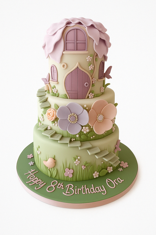 Magical Woodland House Cake