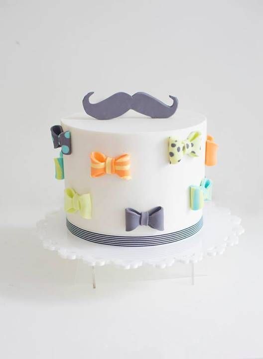 Bow Tie & Mustache Cake