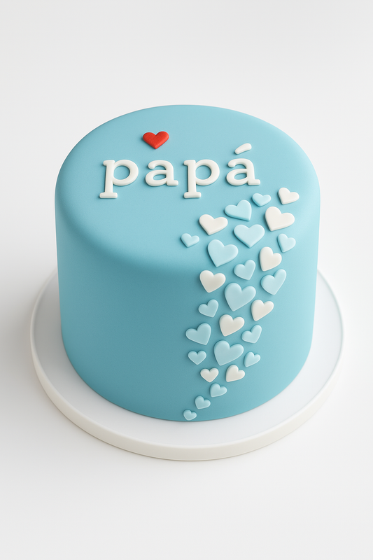 Sky Blue Heartfall Father's Day Cake