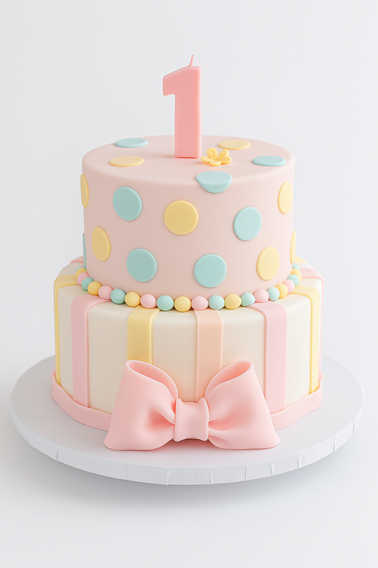 Pastel Perfection 1st Birthday Cake