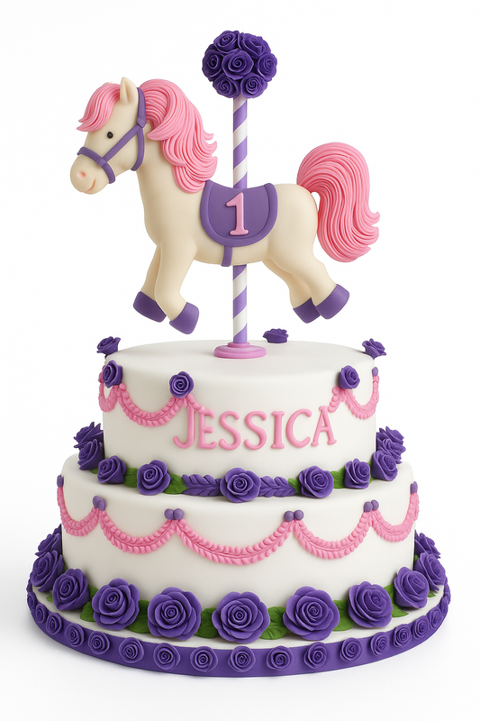 Carousel Pony First Birthday Cake