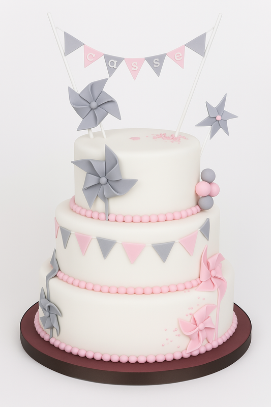 Bunting & Stars First Birthday Cake