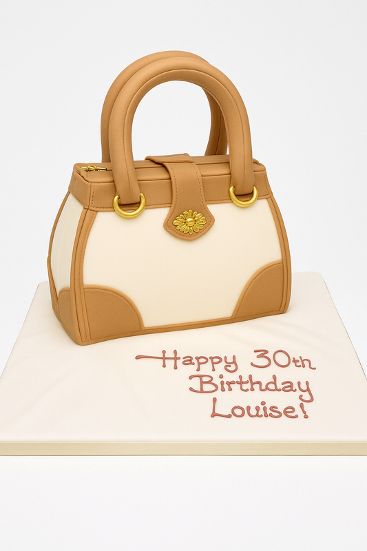 Classic Tan Leather Bag Cake