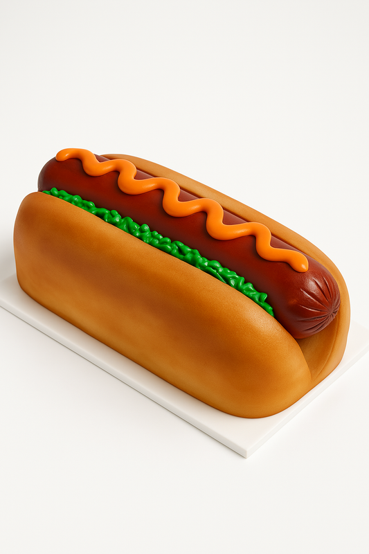 Hot Dog Illusion Cake