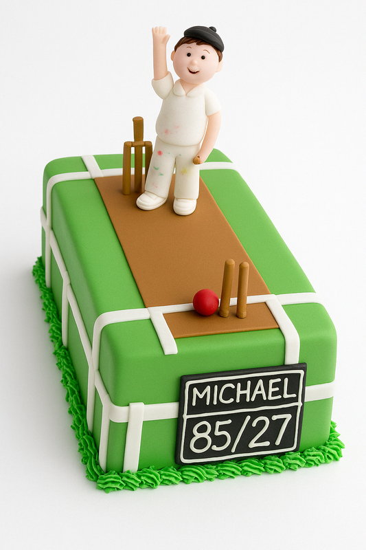 Cricket Pitch Celebration Cake