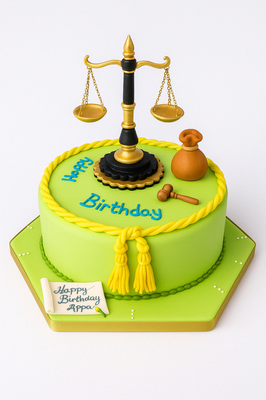 Justice Themed Birthday Cake