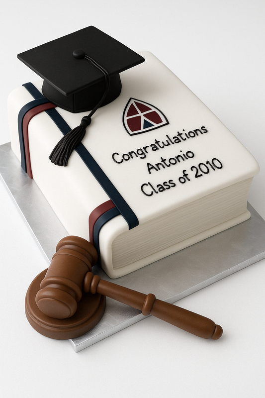 Law School Graduation Book Cake