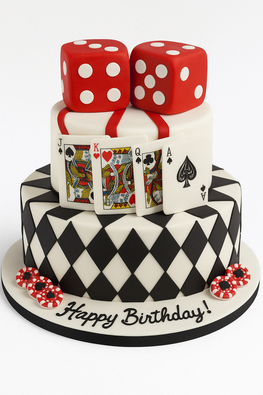 Casino Theme Birthday Cake