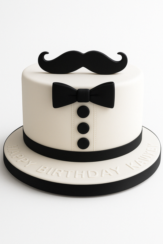 Moustache & Bow Tie Cake