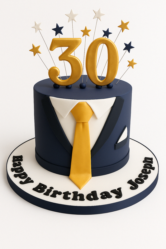 Golden Tie Celebration Cake