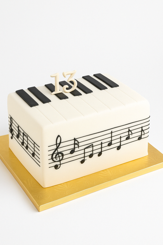 Musical Score Piano Cake