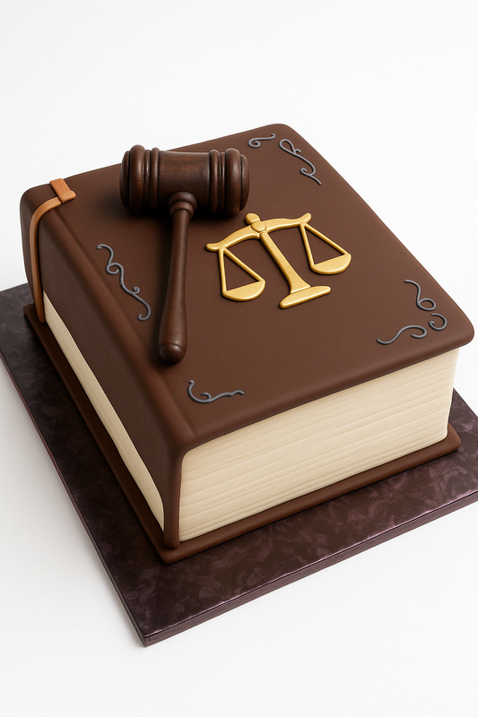 Law Book & Gavel Cake