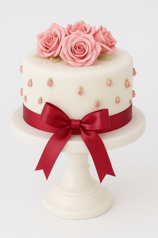 Elegant Rose Fondant Cake