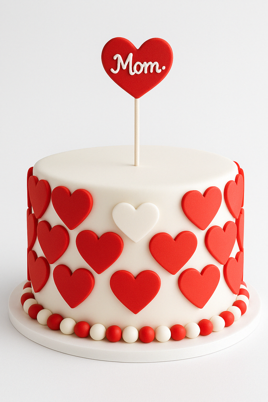 Red & White Heart Bliss Cake