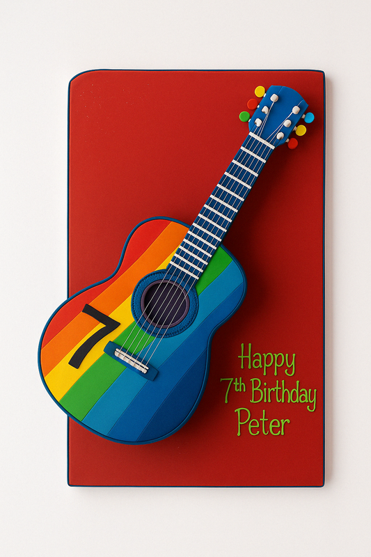 Rainbow Guitar Cake