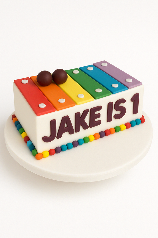 Rainbow Xylophone First Birthday Cake