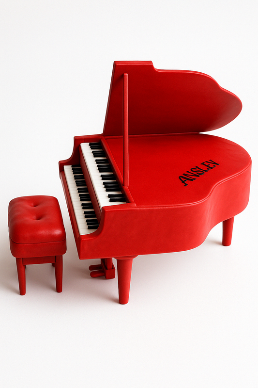 Red Grand Piano with Bench Cake