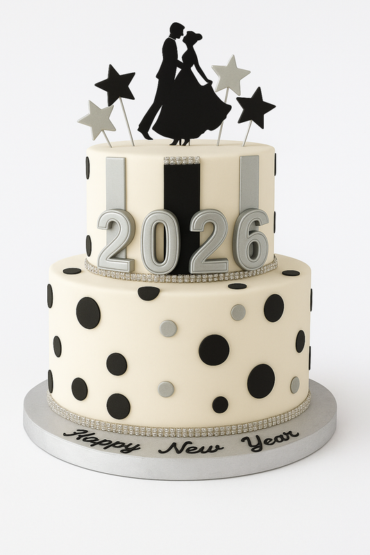 Elegant New Year’s Eve Dance Cake