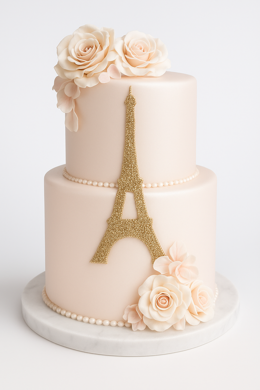 Parisian Blush Elegance Cake