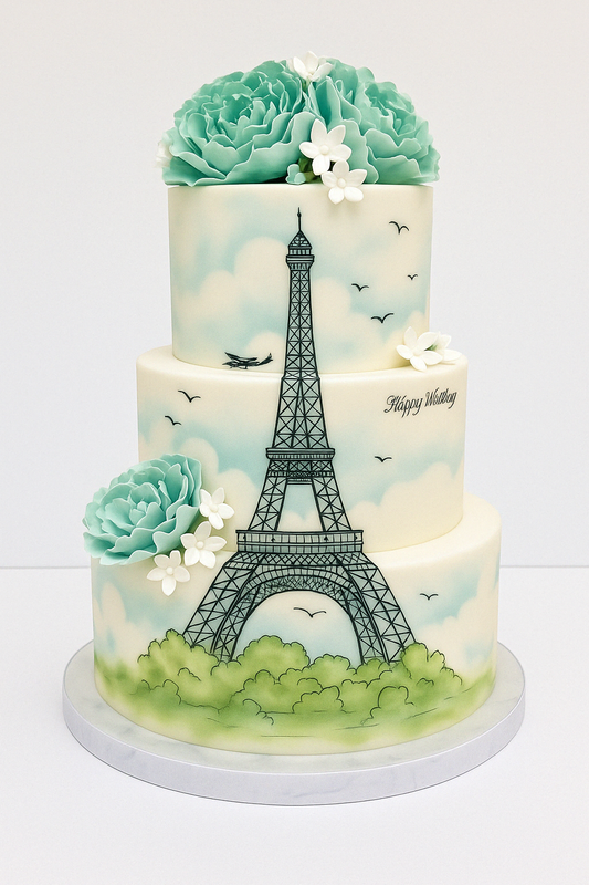 Eiffel in the Clouds Cake
