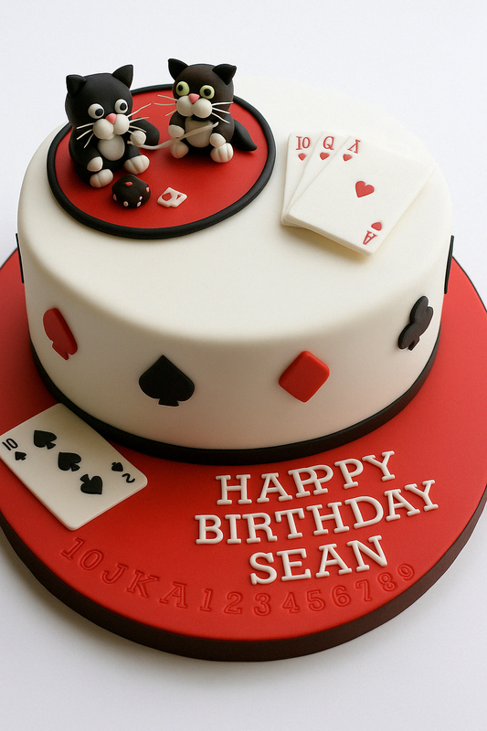 Poker Cats Birthday Cake