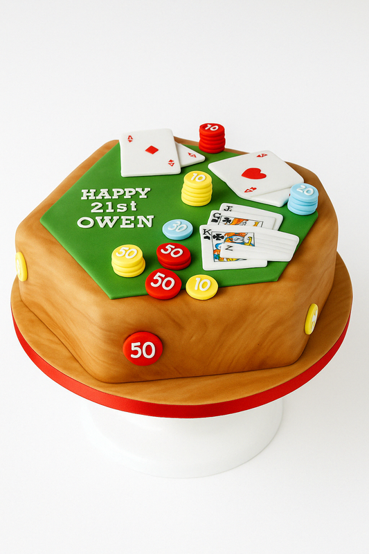 Poker Table Birthday Cake