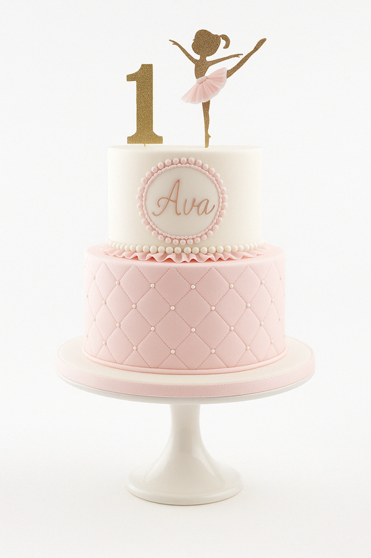 Ballerina First Birthday Cake