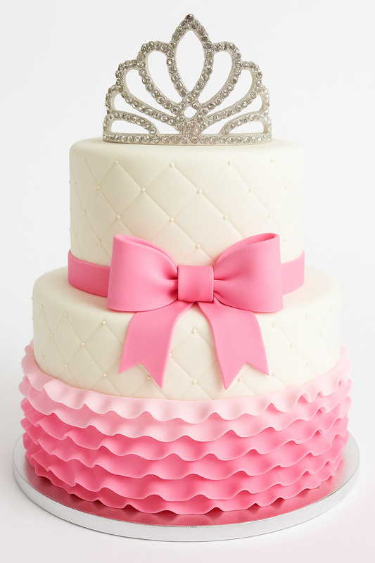 Pink Ruffles Tiara Cake