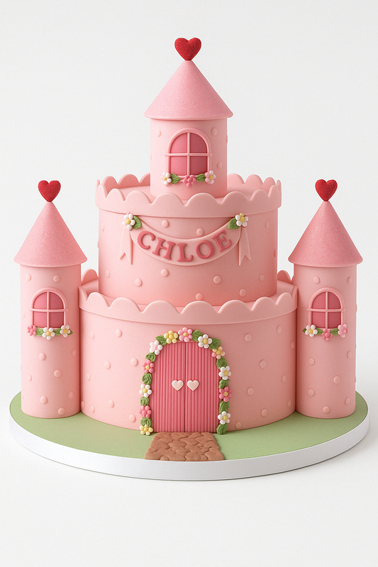 Pink Fairytale Castle Cake