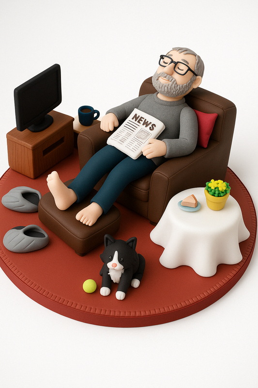 Relaxed Retired Figurine Cake