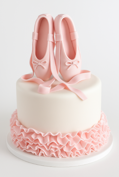 Baby Pink Ballet Ruffle Cake