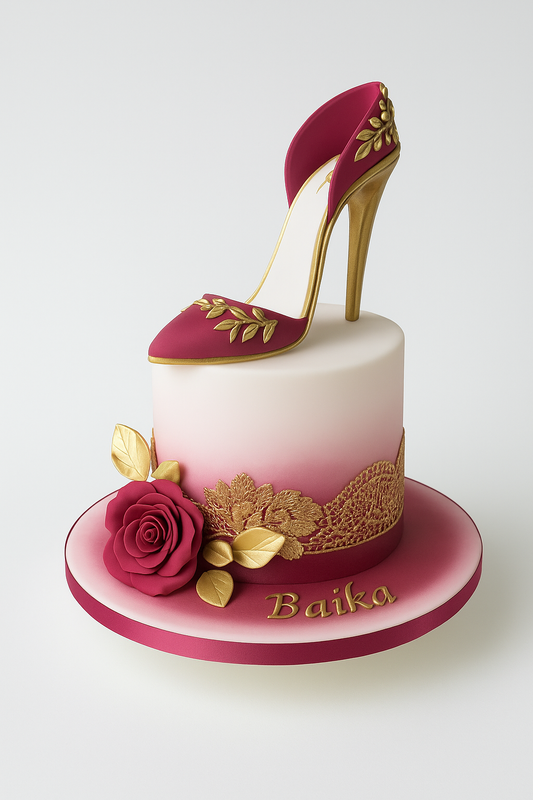 Burgundy Blush Beauty Cake