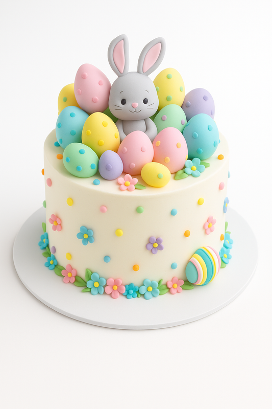 Bunny & Pastel Egg Easter Cake