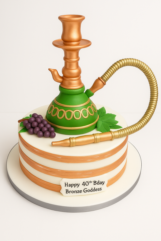 Golden Green Grapevine Hookah Cake